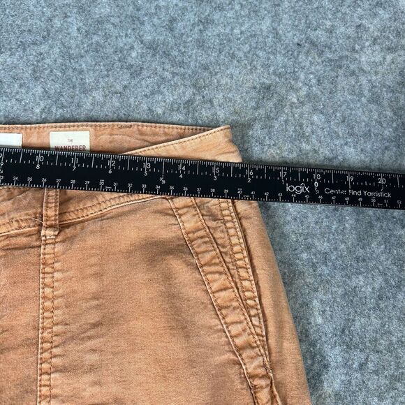 Anthropologie Pants Womens 28 Orange Chino The Wanderer Straight Cotton Linen - Picture 3 of 10